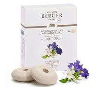 MAISON BERGER - Lot de 2 Recharges Diffuseur Voiture - Système Céramique - Diffusion 4 à 6 Semaines - Parfum Lampe Berger - Fabriqué en France (Fleurs de Musc)