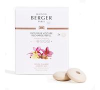 MAISON BERGER - Lot de 2 Recharges Diffuseur Voiture - Système Céramique - Diffusion 4 à 6 Semaines - Parfum Lampe Berger - Fabriqué en France (Soleil d'Ambre)