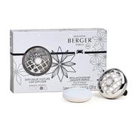 Maison Berger Set Diffuseur Voiture - Clip d'aération rechargeable - Recharge céramique - Fabriqué en France - Parfum Auto Luxe - Diffusion 4 semaines - Désodorisant élégant pour toutes les grilles