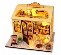 Maison Boulangerie en Bois avec et Gâteaux Miniatures Kit Montage Facile pour Débutants et Experts Touche Rustique pour Toute Pièce Adapté à la Décoration Cuisine et au Plaisir Collectionner.