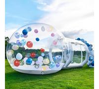 Maison Bulles Gonflable,Dôme En Pvc Transparent Avec Tunnel, Maison à Bulles Gonflable Enfants,Tente Bulles Extérieur,Soufflerie Et Pompe,Idéale Décoration Jardin Et Activités En Plein Air,White-3m
