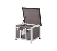 Maison Cabane Pour Chat 61x53,5x45,7cm Facile à Nettoyer Avec Toit Relevable
