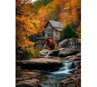 Maison cascade Peinture par Numéros Adulte Kit 70x90cm Activité Manuelle, DIY Coloriage Par Numero pour Débutants Enfant Kits, Avec Peintures Acryliques et Pinceaux Par Pour, Décoration Mura F773