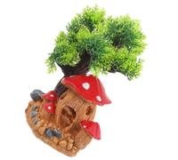 Maison Champignon Décorative pour Terrarium Reptiles, Cachette en Résine | Style Simple, Abri Sûr pour Lézards, Soutien D’habitat, Usage en Vivarium et Bac Reptile