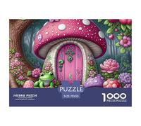 Maison Champignon Féerique - Puzzle 1000 Pièces pour Toute la Famille, Décoration Murale 70x50cm/1000pcs