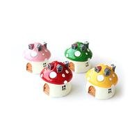 Maison Champignon Miniature 4 Pièces en Résine pour Jardin Féerique | Décor de Terrarium et Maison de Poupée, Figurines pour Pots de Fleurs, Lot de 4 Couleur Aléatoire Style Aléatoire