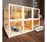 Maison Chat Cage pour Chat D'intérieur Comprend Un Bac À Litière À Tiroir Hauteur 41/84/127 Cm Espace De Rangement Supérieur Convient Également pour L'extérieur Maison pour Animaux(122 * 56 * 84cm)