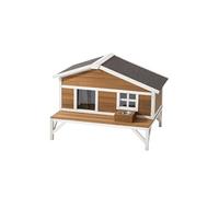 VEVOR Maison pour chat extérieure 110,5x85,3x78,7 cm avec grande plateforme