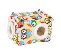 Maison chaude de perruche perroquet - Panneau de suspension en peluche, abri fermé, couche de couchage, module de confort hivernal sûr | Pour perroquet Conure Canari Indoor Perche Habitat Utilisation