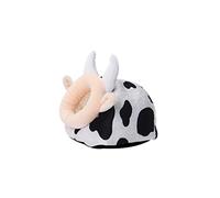 Maison chaude en peluche pour hamster nain - Lit en forme de vache - Nid d'hiver pour petit animal - Avec coussin amovible