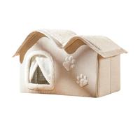 Maison Chaude pour Chats, Refuge étanche pour l'hiver, Grotte Confortable avec Base Non Glissante, lit intérieur et extérieur, idéal pour Les Petits et Les Chats de Rue