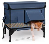 Maison chauffante pour chat - Imperméable et entièrement isolée pour l'intérieur et l'extérieur, idéale pour les chats errants et sauvages