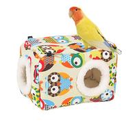 Maison chauffante pour oiseaux - Nid de perroquet doublé en peluche - Capsule de couchage suspendue fermée - Cachette thermique confortable pour oiseaux - Lieu de repos pour la saison froide - Calme