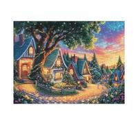 Maison Chemin Champ de Fleurs Rural Campagne Nature Sauvage Charmant Puzzle 500 Pièces pour Adultes Agréable Amusant Et Relaxant Parfait pour Famille Et Moments Libres 500 PCS（52×38cm）