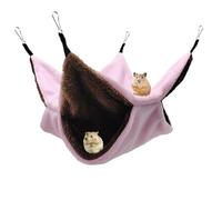 Maison Cochon d'Inde, 34x34cm Hamac pour Animaux de Compagnie À Double Couche Hamac Chinchilla Furet pour Cage de Petit Animal de Compagnie, pour Chinchilla,Hérisson,Cobayes (Rose)