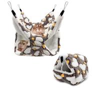 Maison cochon d'inde, Hamac Lit Hamac pour Animaux de Compagnie À Double Couche Hamac Chinchilla Furet Hamac pour cage de petit animal de compagnie, pour Chinchilla,Hérisson,Cobayes,Hamsters (Brun)