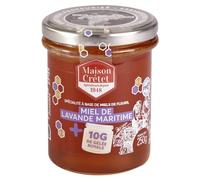 Maison Crétet | Miel de lavande maritime et Gelée royale | 10g de gelée royale dans ce pot | préparation en pot de 250gr