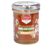 Maison Crétet- Miel de thym et propolis 250g- préparation de 1 pot de 250g