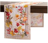 Maison d' Hermine Amarante Chemin de table 100 % coton,Style rustique,Pour la maison, la cuisine, la salle à manger, les fêtes, les dîners de famille, les mariages, Thanksgiving, Noël (37 cmx180 cm)