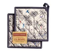 Maison d' Hermine Amazonia Lot de 2 maniques 100% Coton avec résistance à la Chaleur pour Barbecue, Cuisine, Micro-Onde, Thanksgiving/Noël (20cm x 20cm)