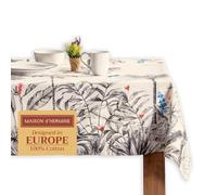 Maison d' Hermine Amazonia Nappe en 100% Coton pour Table de Cuisine Salle à Manger décoration de Table fête Mariage, fête mères Mariage, fête mères Thanksgiving Noël (Rectangle, 140cm x 180cm)