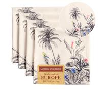 Maison d' Hermine Amazonia Set de 4 Serviettes 100% Coton Doux et idéal pour Les dîners de Famille, Mariages, Cocktails, Cuisine, Vacances de Noël, fête mères (45cm x 45cm)