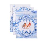 Maison d' Hermine Amsterdam Canals Lot de 3 torchons de cuisine doux et absorbants 100 % coton - Pour le printemps et l'été - 50 x 70 cm