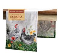 Maison d' Hermine Basse Cour Chemin de Table 100 % Coton pour Les fêtes, dîners, Vacances, Cuisine, Printemps/été, Pâques (50cm x 150cm)