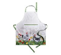 Maison d' Hermine Basse Cour Tablier de cuisine 100% coton avec col réglable et poche centrale dissimulée avec longues attaches pour femmes, hommes, chef, (70cm x 85cm)