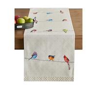 Maison d' Hermine Birdies on Wire Chemin de Table 100 % Coton pour fêtes Dîner Vacances Cuisine Printemps/Été (50cm x 150cm)