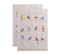 Maison d' Hermine Birdies on Wire Lot de 2 torchons de Cuisine 100% Coton 50,8 x 79,5 cm