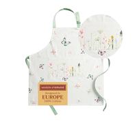 Maison d' Hermine Botanical Fresh Tablier de cuisine 100% coton avec col réglable et poche centrale dissimulée, longues cravates pour femmes/hommes chef cuisine, fête mères (70cm x 85cm)