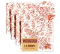 Maison d' Hermine Cachemire Lot de 4 Serviettes de Cuisine 100% Coton, Douces et Confortables pour dîners de Famille, dîners, Cocktails, Mariages, Thanksgiving, Noël (45cm x 45cm)
