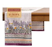 Maison d' Hermine Chemin de Table 100% Coton Simple Couche, 150 cm de Long, pour la Maison, la Cuisine, Les Repas, Les fêtes, Les Mariages, Printemps Été (Fanny Lavender, 50 cm x 150 cm)