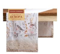 Maison d' Hermine Chemin de Table 100% Coton Simple Couche, 150 cm de Long, pour la Maison, la Cuisine, Les Repas, Les fêtes, Les Mariages, Printemps Été (Meadow Florals - Beige, 50 cm x 150 cm)