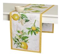 Maison d' Hermine Chemin de Table 100% Coton Simple Couche, 150 cm de Long, pour la Maison, la Cuisine, Les Repas, Les fêtes, Les Mariages, Printemps Été (Limoncello, 50 cm x 150 cm)