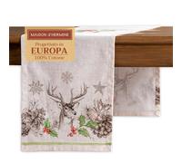 Maison d' Hermine Christmas Dew Chemin de Table 100 % Coton pour fêtes dîner Jours fériés Cuisine Thanksgiving / Noël (50cm x 150cm)