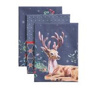 Maison d' Hermine Christmas Joy - Lot de 3 Serviettes de Cuisine Multi-usages - 100% Coton - Serviettes de Bar - Thanksgiving/Noël - 50 x 70 cm