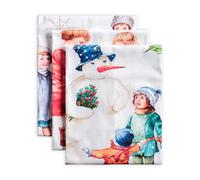Maison d' Hermine Chromo Lot de 3 Serviettes de Cuisine Multi-usages 100% Coton | Serviettes de Bar | Printemps/été | Pâques (50 cm x 70 cm)