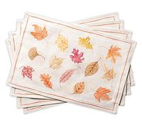 Maison d' Hermine Colors of Autumn Lot de 4 Sets de Table 100% Coton pour Table à Manger, Cuisine, Mariage, Usage Quotidien, dîners, fêtes d'action de grâce, Noël (33cm x 48cm)