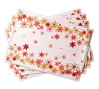 Maison d' Hermine Crystal Star Lot de 4 Sets de Table 100% Coton pour Table à Manger, Cuisine, Mariage, Usage Quotidien, dîners, fêtes de Thanksgiving, Noël (33cm x 48cm)