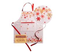 Maison d' Hermine Crystal Star Tablier de cuisine 100% coton avec col réglable et poche centrale cachée, cravates longues pour femme/homme chef cuisine, fête mères (70cm x 85cm)