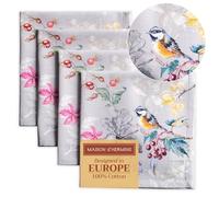 Maison d' Hermine Equinoxe Lot de 4 Serviettes 100% Coton Doux pour Les dîners de Famille Mariage Cocktail Cuisine Thanksgiving/Noël (Grey, 45cm x 45cm)