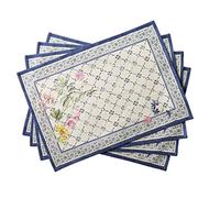 Maison d' Hermine Faience Lot de 4 Sets de Table 100% Coton pour la Table à Manger, la Cuisine, Les Mariages, la Vie Quotidienne, Les dîners, Le Printemps/été (33cm x 48cm)