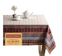 Maison d' Hermine Fair Isle Nappe en 100% Coton pour Cuisine Salle à Manger décoration de Table fête Mariage, fête mères Thanksgiving Noël (Rectangle, 140cm x 180cm)