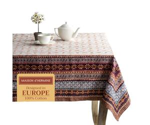 Maison d' Hermine Fair Isle Nappe en 100% Coton pour Cuisine Salle à Manger décoration de Table fête Mariage, fête mères Thanksgiving Noël (Rectangle, 140cm x 180cm)