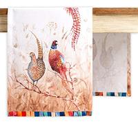 Maison d' Hermine Faisan D'Automne Chemin de table 100 % coton,Style rustique,Pour la maison, la cuisine, la salle à manger, les fêtes, les dîners de famille, Thanksgiving, Noël (37 cmx230 cm)