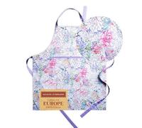 Maison d' Hermine Floral Love Tablier de cuisine 100% coton avec col réglable et poche centrale cachée avec de longues attaches pour homme et femme, fête mères (70cm x 85cm)