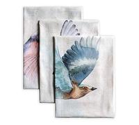 Maison d' Hermine Flying Birds Lot de 3 torchons de Cuisine, de Bar Multi-usages 100% Coton, 50 x 70 cm