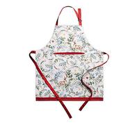 Maison d' Hermine Holly Time Tablier de cuisine 100% coton avec col réglable et poche centrale cachée avec de longues attaches pour homme et femme cuisine restaurant, fête mères (70cm x 85cm)